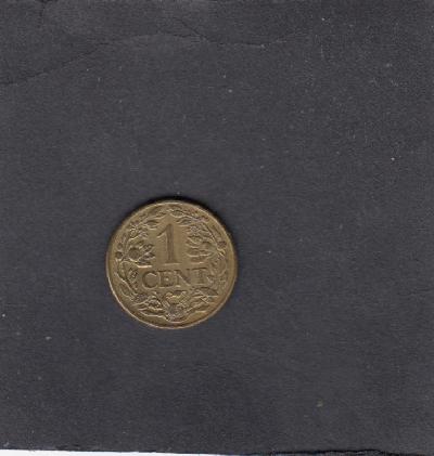 Beschrijving: 1 Cent WILHELMINA 